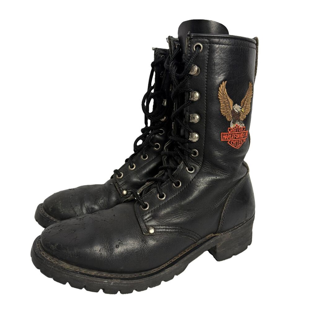 Vintage Harley-Davidson Men’s Leather Lace-Up Combat Boots 9M